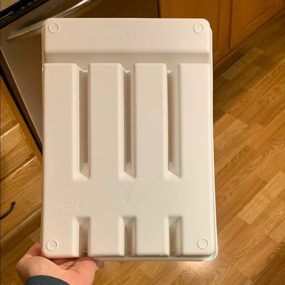 White Utensil Cutlery Organizer Tray for Kitchen Drawer